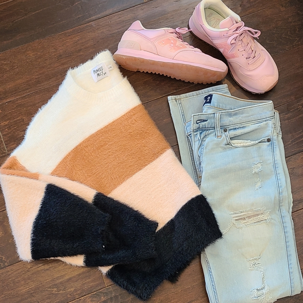 Princess Polly crop colorblock sweater